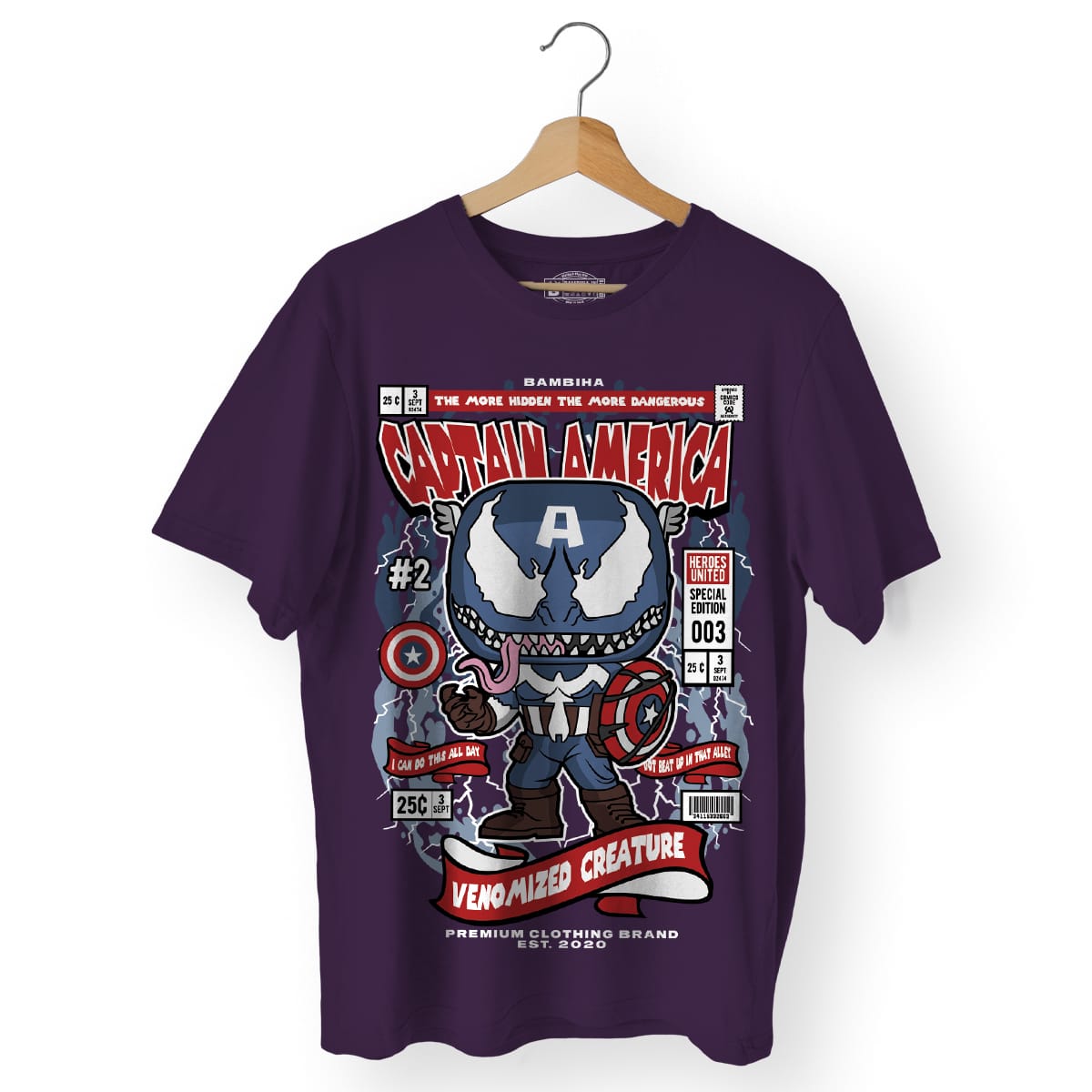 Venom Captain America Cartoon T-Shirt