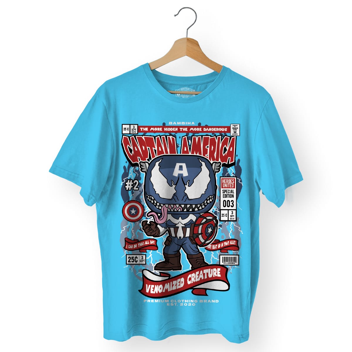 Venom Captain America Cartoon T-Shirt