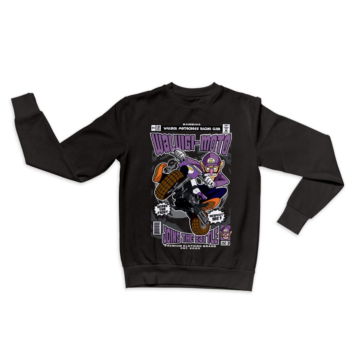 Waluigi Motocross Cartoon Sweatshirt