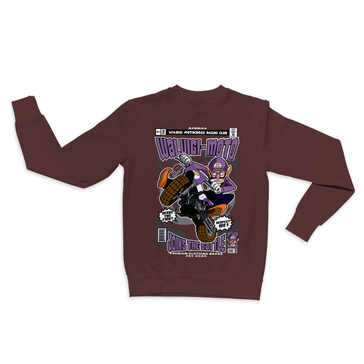 Waluigi Motocross Cartoon Sweatshirt