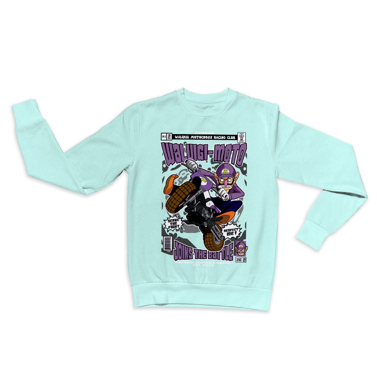 Waluigi Motocross Cartoon Sweatshirt