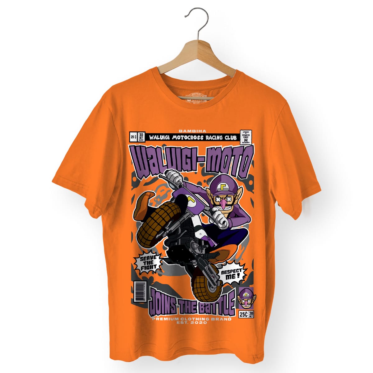 Waluigi Motocross Cartoon T-Shirt