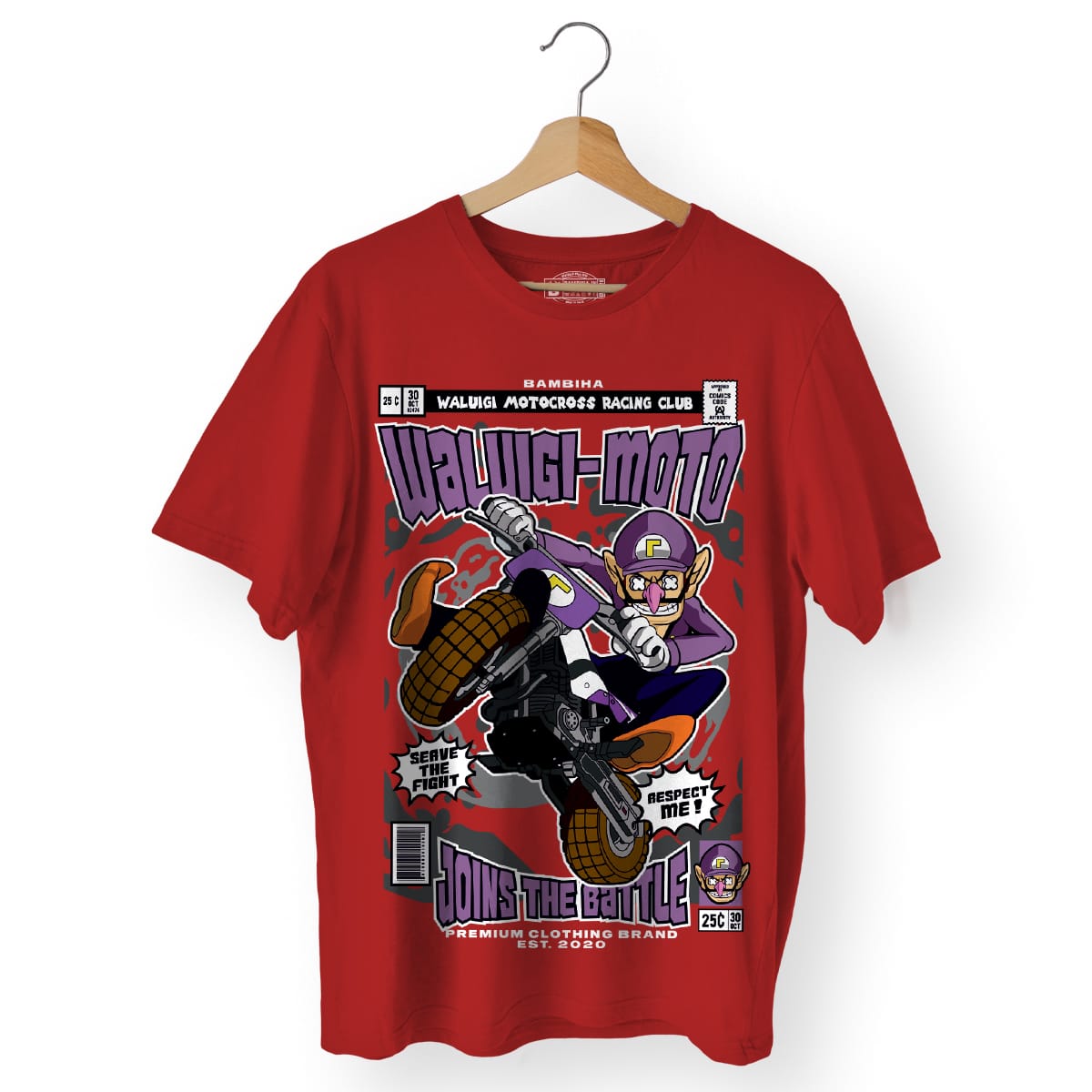 Waluigi Motocross Cartoon T-Shirt