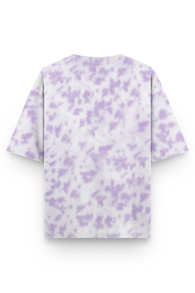 White Lavender Oversized Tie Dye T-Shirt - Unisex Drop Shoulder