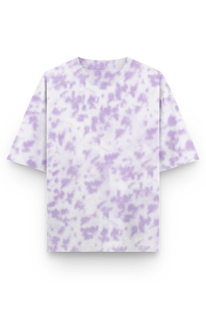 White Lavender Oversized Tie Dye T-Shirt - Unisex Drop Shoulder