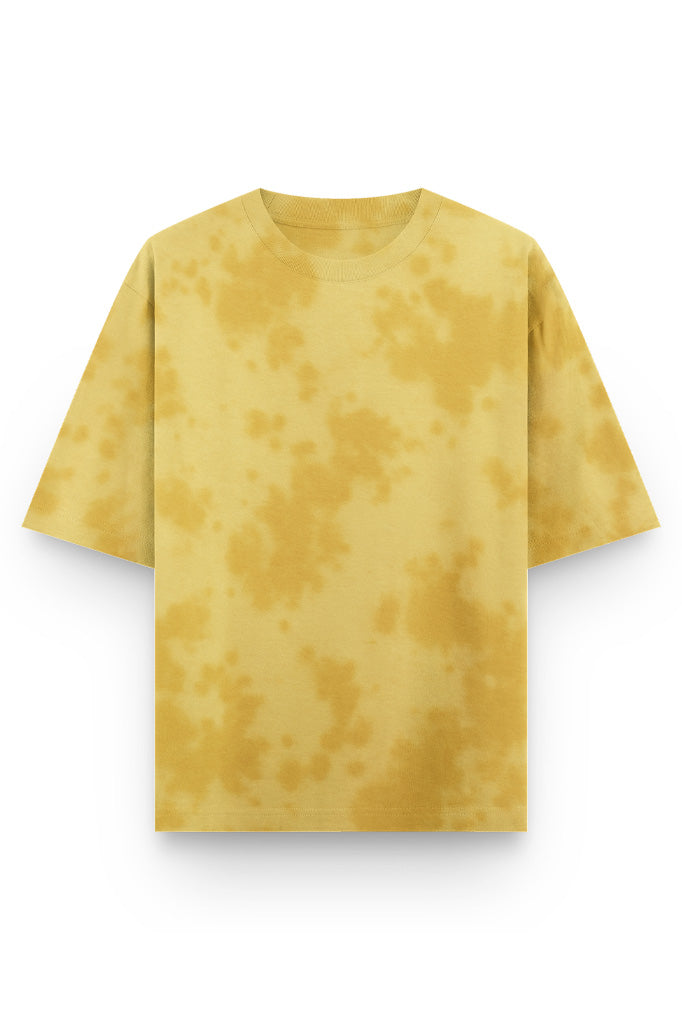 Yellow Oversized Tie Dye T-Shirt - Unisex Drop Shoulder